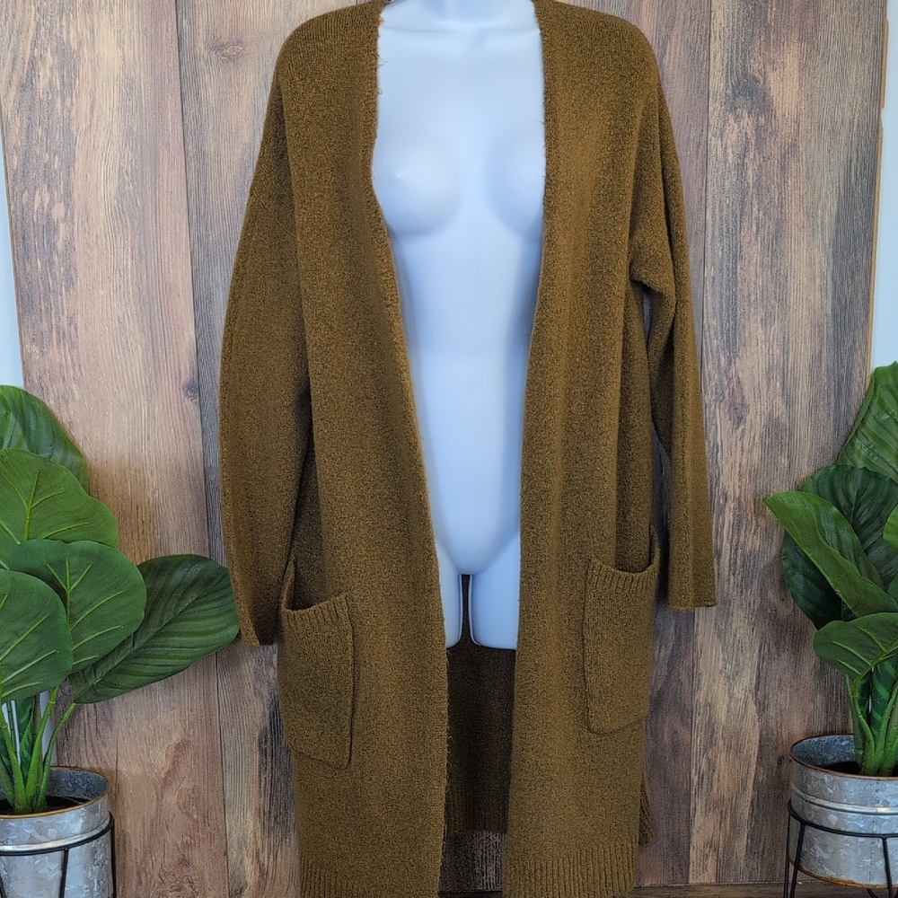 Forever 21 Open-Front Long Sweater Cardigan S                 225D